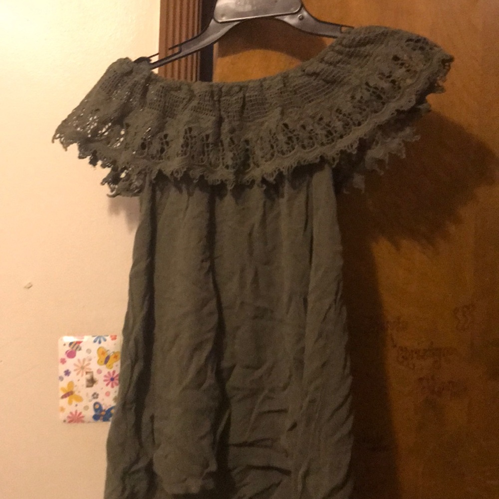 Green Off The Shoulder Top